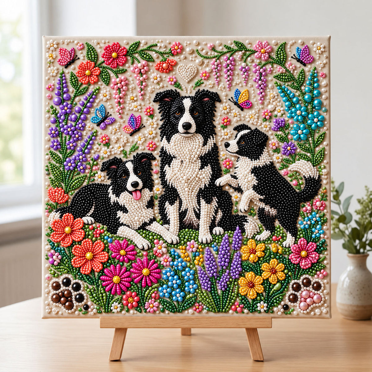 Border Collie DIY Diamond Pearl Art Kit GFTONMU3944