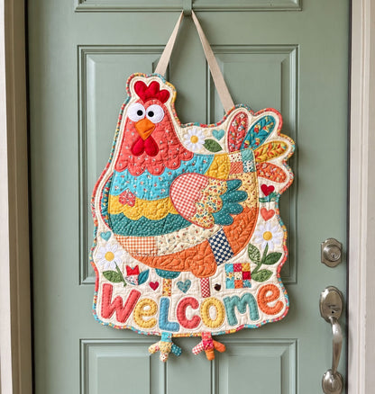 Funny Chicken Custom Shape Quilted Door Hanger GFTONMU4042