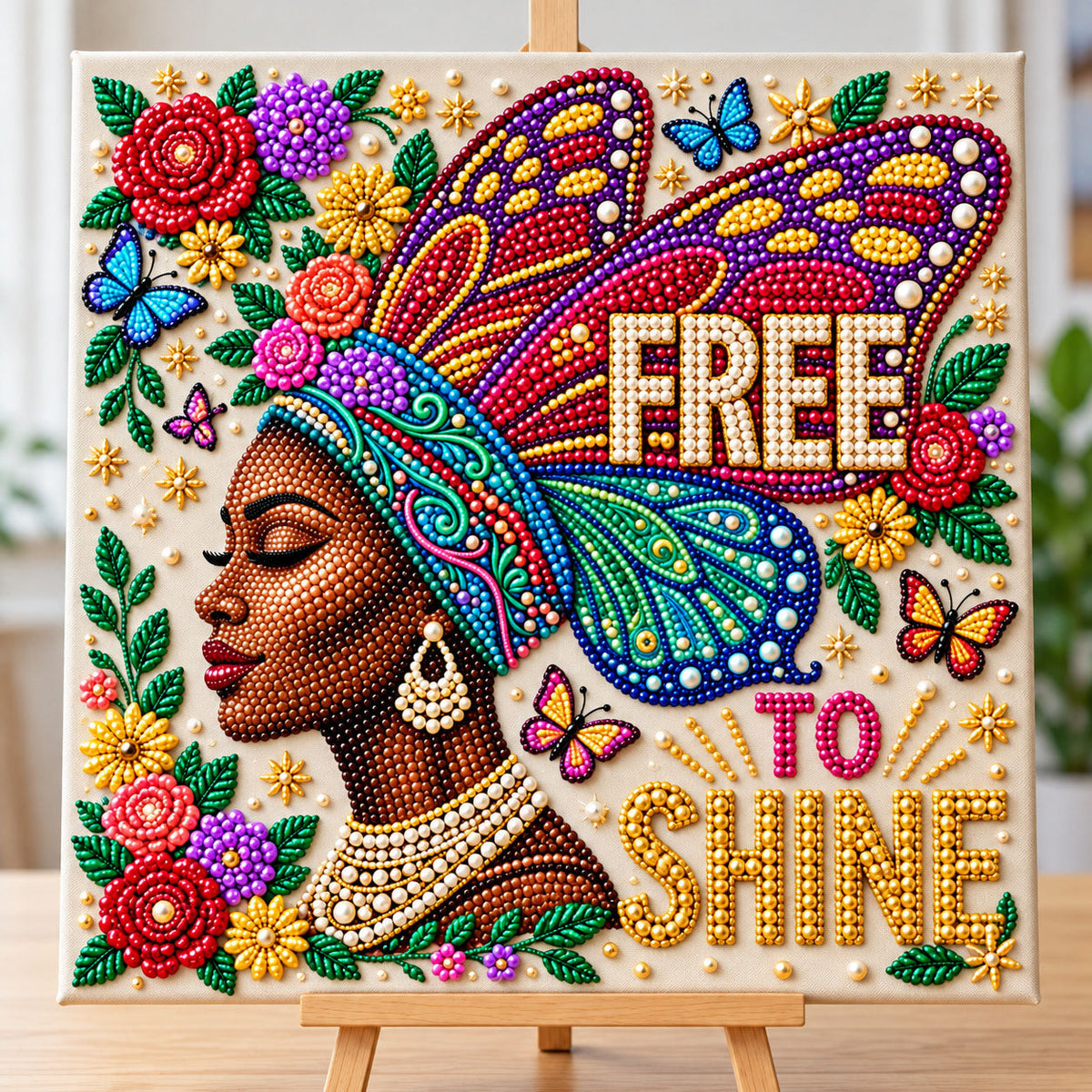 Melanin Queen DIY Diamond Pearl Art Kit GFTONMU4075