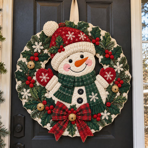 Christmas Snowman Custom Shape Quilted Door Hanger GFTONMU4087