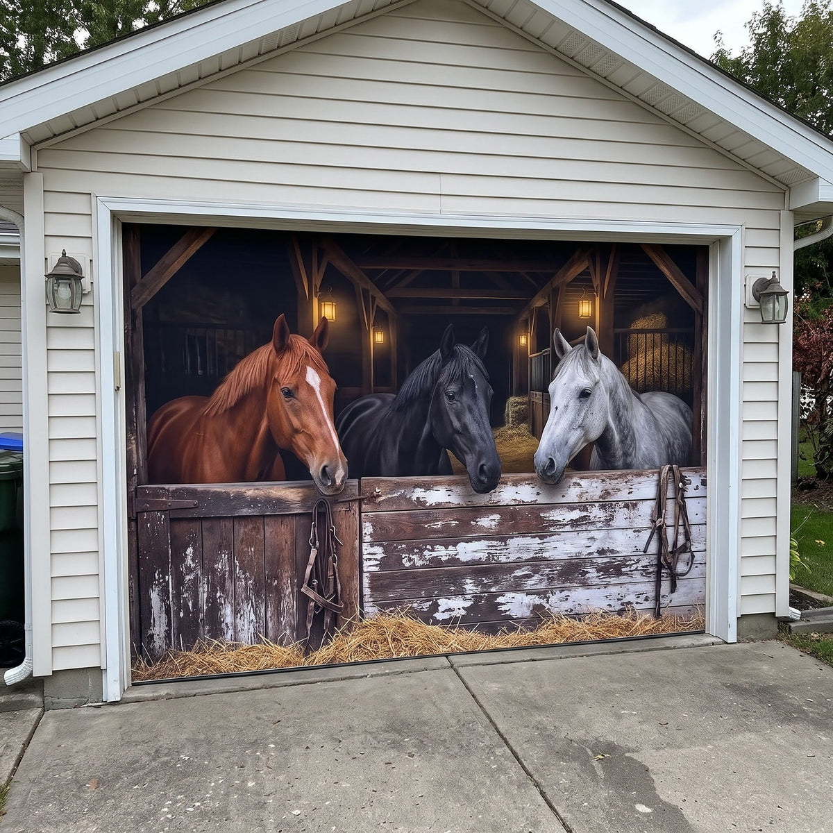 Horse Stable Garage Door Banner GFTONMU4129