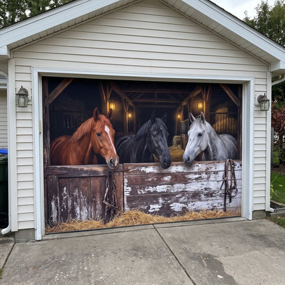 Horse Stable Garage Door Banner GFTONMU4129