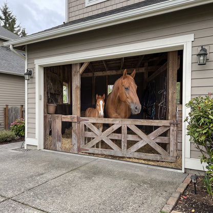 Horse Stable Garage Door Banner GFTONMU4134