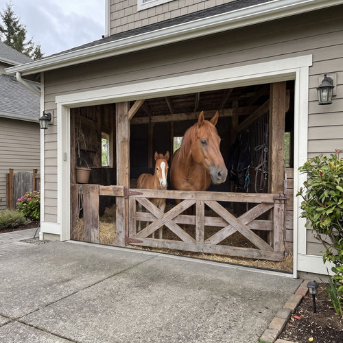 Horse Stable Garage Door Banner GFTONMU4134