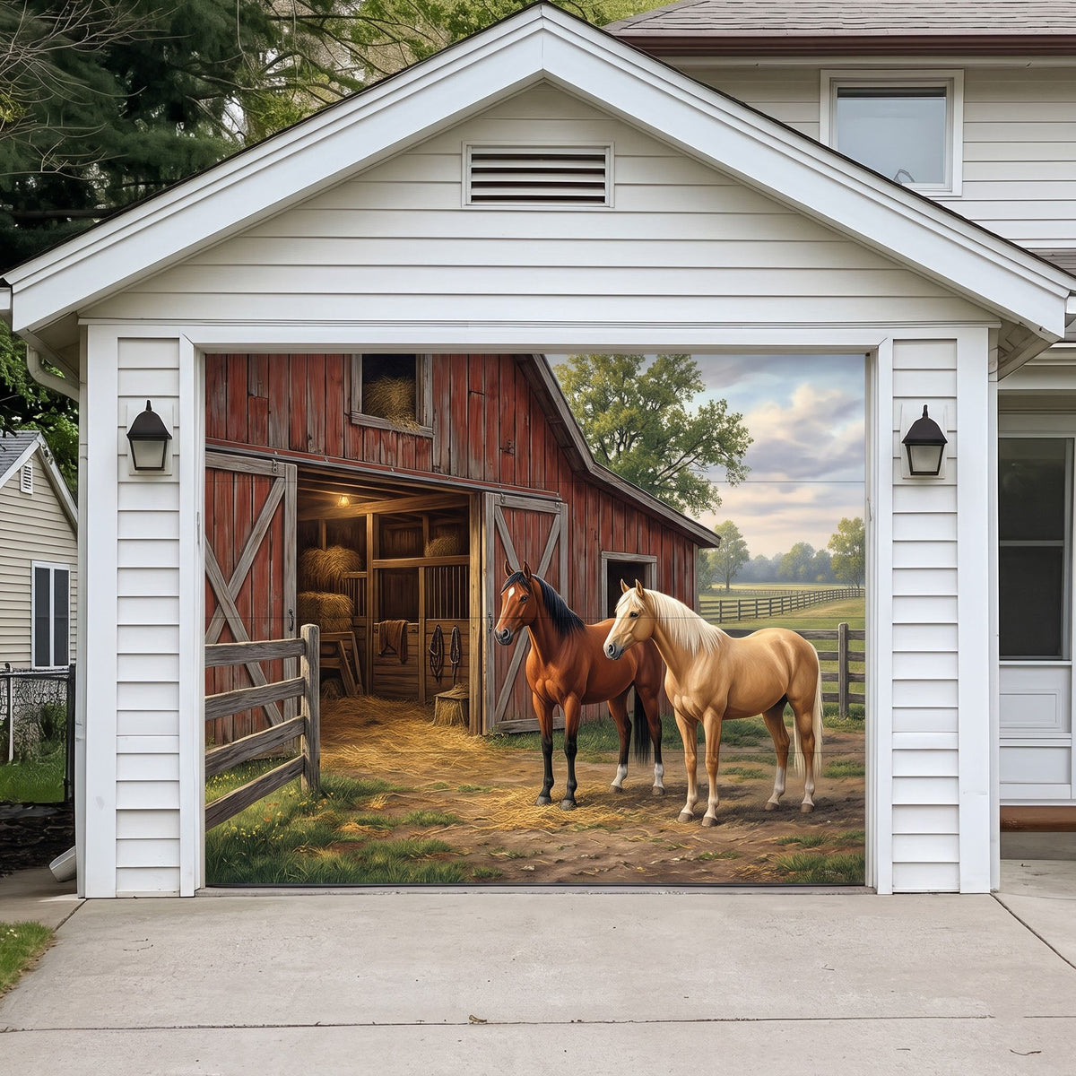 Horse Stable Garage Door Banner GFTONMU4135