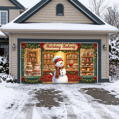 Christmas Snowman Garage Door Banner GFTONMU4136