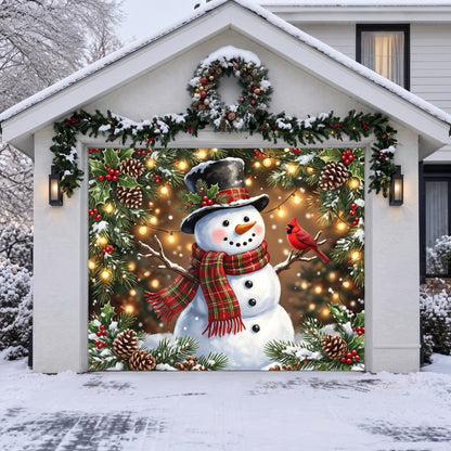 Christmas Snowman Garage Door Banner GFTONMU4137