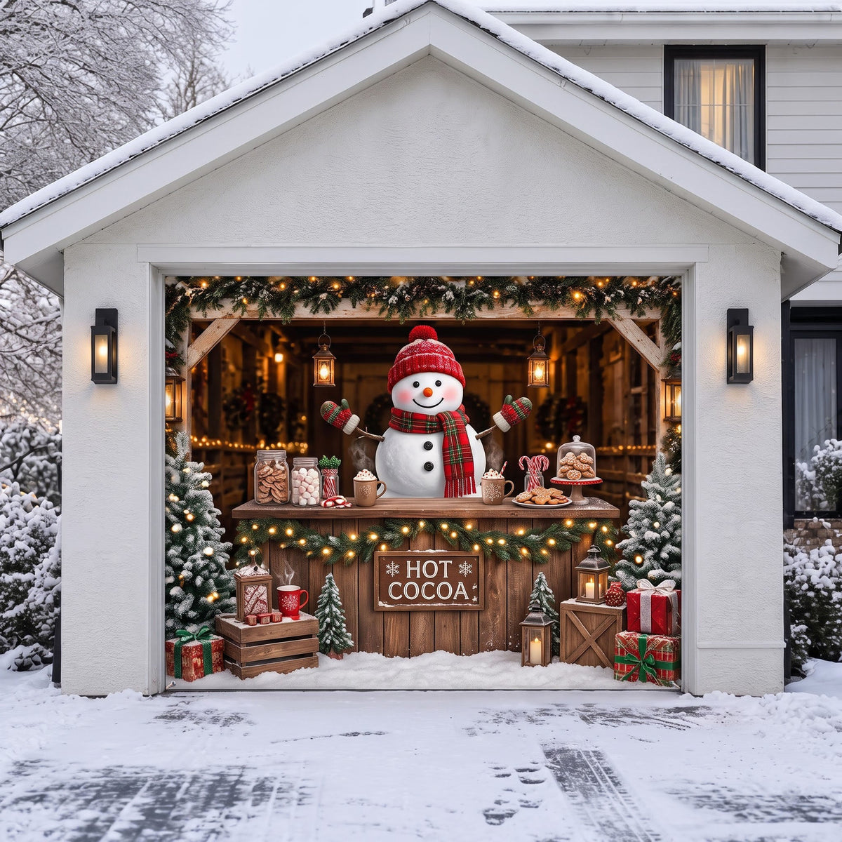 Christmas Snowman Garage Door Banner GFTONMU4139