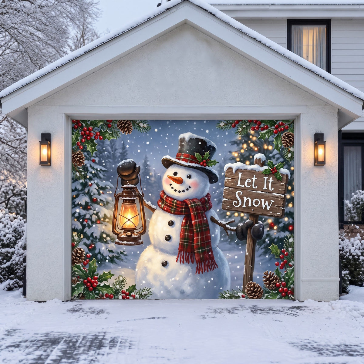 Christmas Snowman Garage Door Banner GFTONMU4141