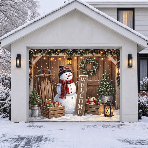 Christmas Snowman Garage Door Banner GFTONMU4142