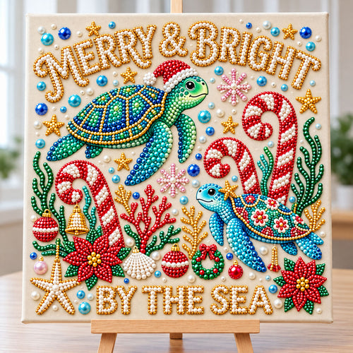 Coastal Christmas DIY Diamond Pearl Art Kit GFTONMU4164