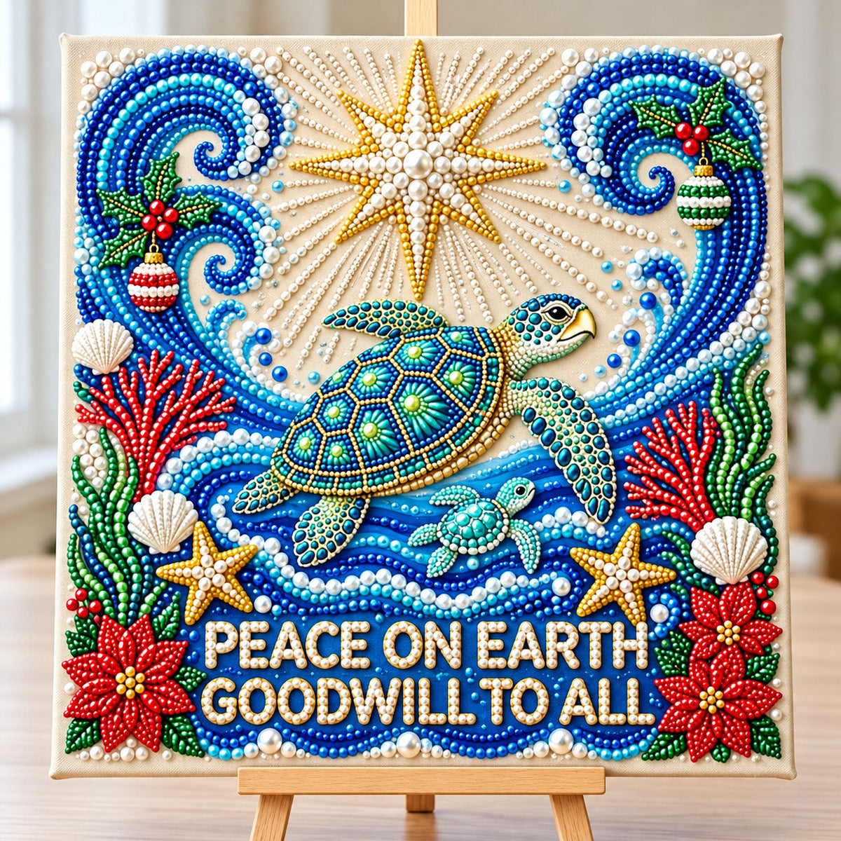 Coastal Christmas DIY Diamond Pearl Art Kit GFTONMU4165