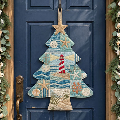 Coastal Christmas Custom Shape Quilted Door Hanger GFTONMU4167