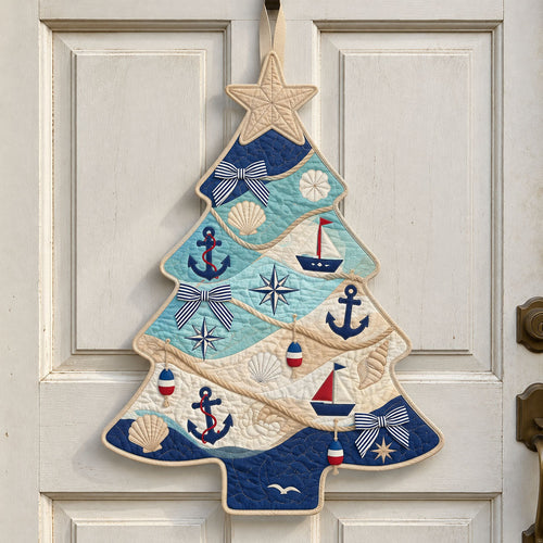 Coastal Christmas Custom Shape Quilted Door Hanger GFTONMU4168