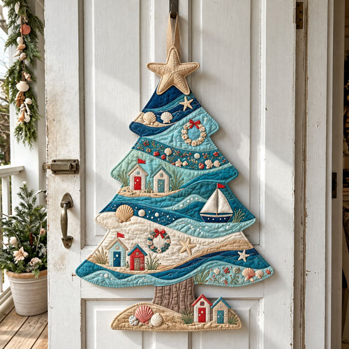 Coastal Christmas Custom Shape Quilted Door Hanger GFTONMU4171