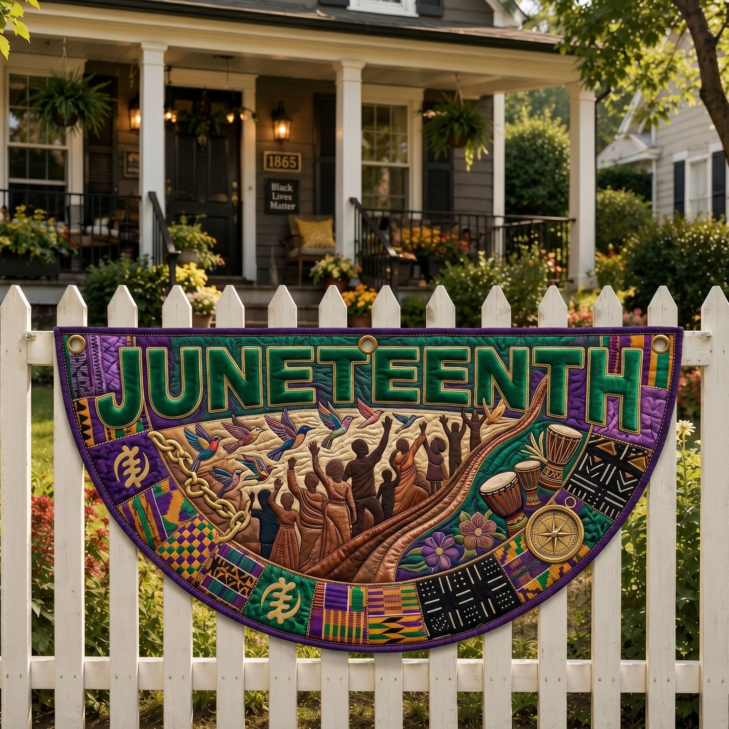 Juneteenth Pride Fan Flag GFTONMU431