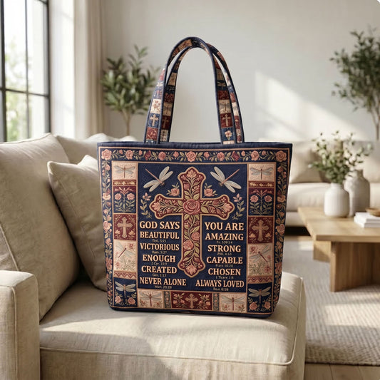 Floral Bible Quilted Tote Bag GFTONMU459