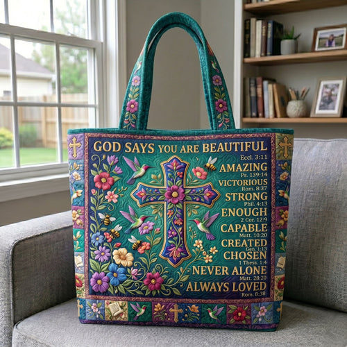 Floral Bible Quilted Tote Bag GFTONMU463