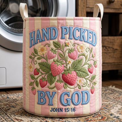 Striped Christian Quilted Laundry Basket GFTONMU508