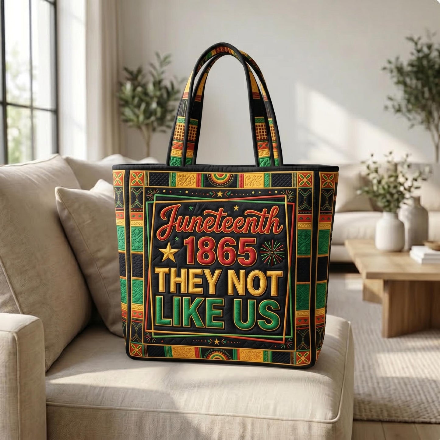 They Not Like Us Quilted Tote Bag GFTONMU536