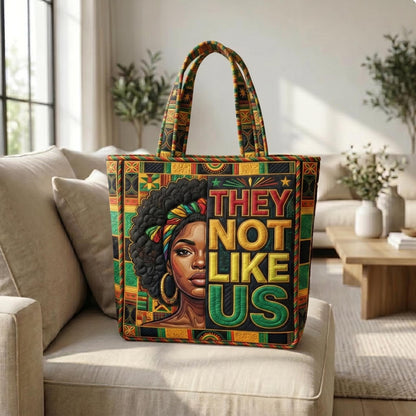 They Not Like Us Quilted Tote Bag GFTONMU541
