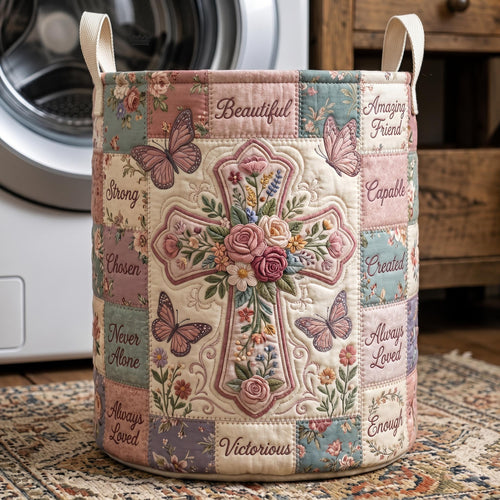 Christian Faith Quilted Laundry Basket GFTONMU552