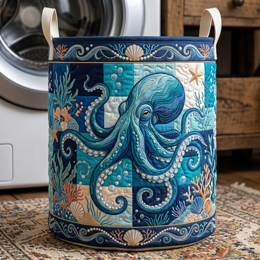 Coastal Life Quilted Laundry Basket GFTONMU619
