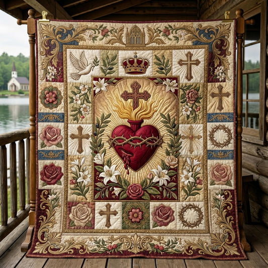 Sacred Heart Quilted Blanket GFTONMU651