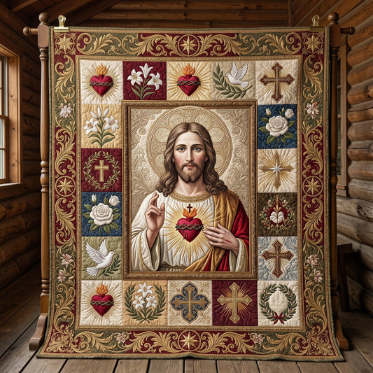 Sacred Heart Quilted Blanket GFTONMU656