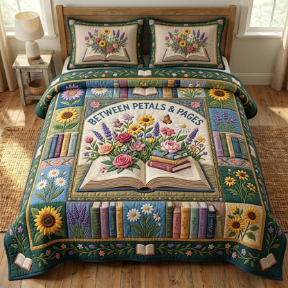 Floral Library 3-Piece Quilted Bedding Set GFTONMU687