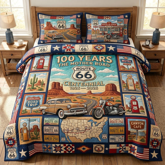 Route 66 3-Piece Quilted Bedding Set GFTONMU717
