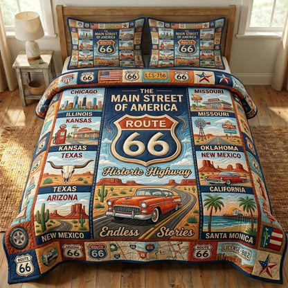 Route 66 3-Piece Quilted Bedding Set GFTONMU722