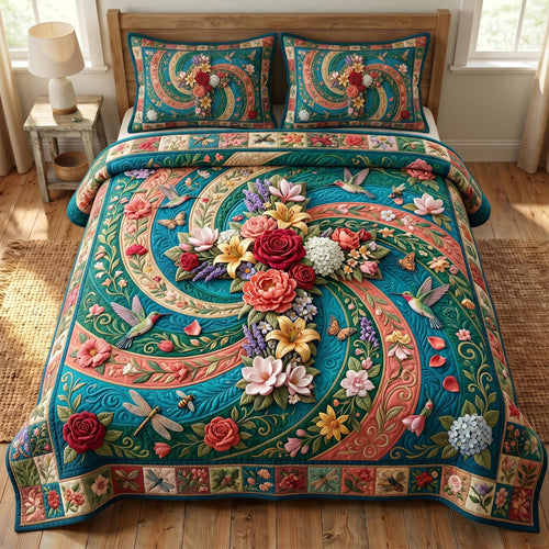 Floral Bible 3-Piece Quilted Bedding Set GFTONMU807