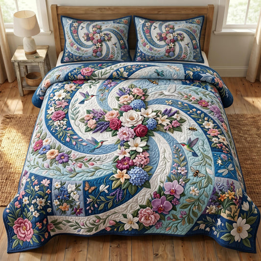 Floral Bible 3-Piece Quilted Bedding Set GFTONMU810