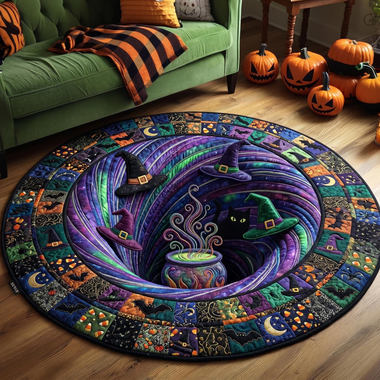 Haunted Halloween Quilted Round Mat GFTONMU846