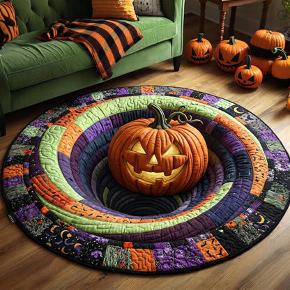 Haunted Pumpkin Quilted Round Mat GFTONMU852