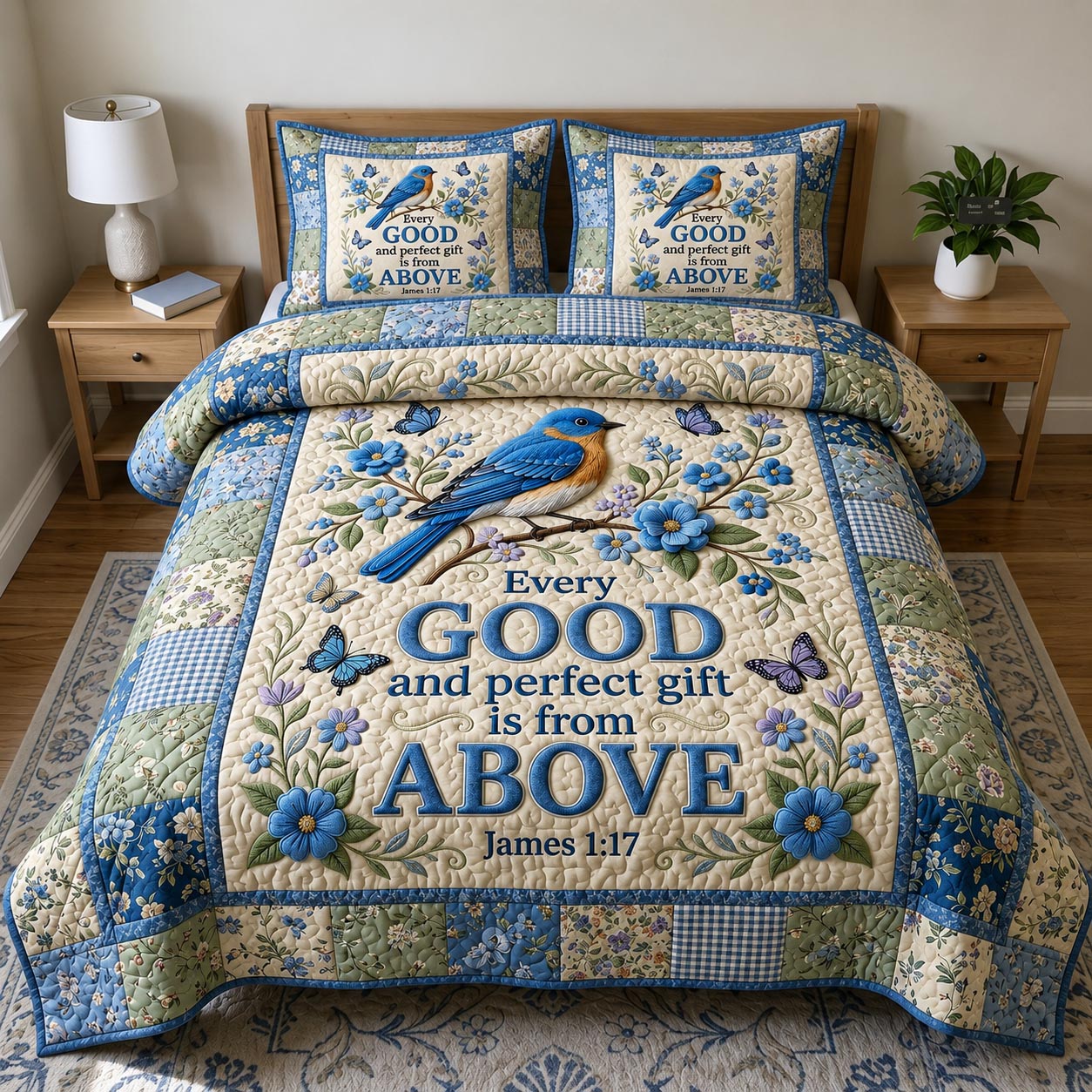 Christian Faith 3-Piece Quilted Bedding Set GFTONMU880
