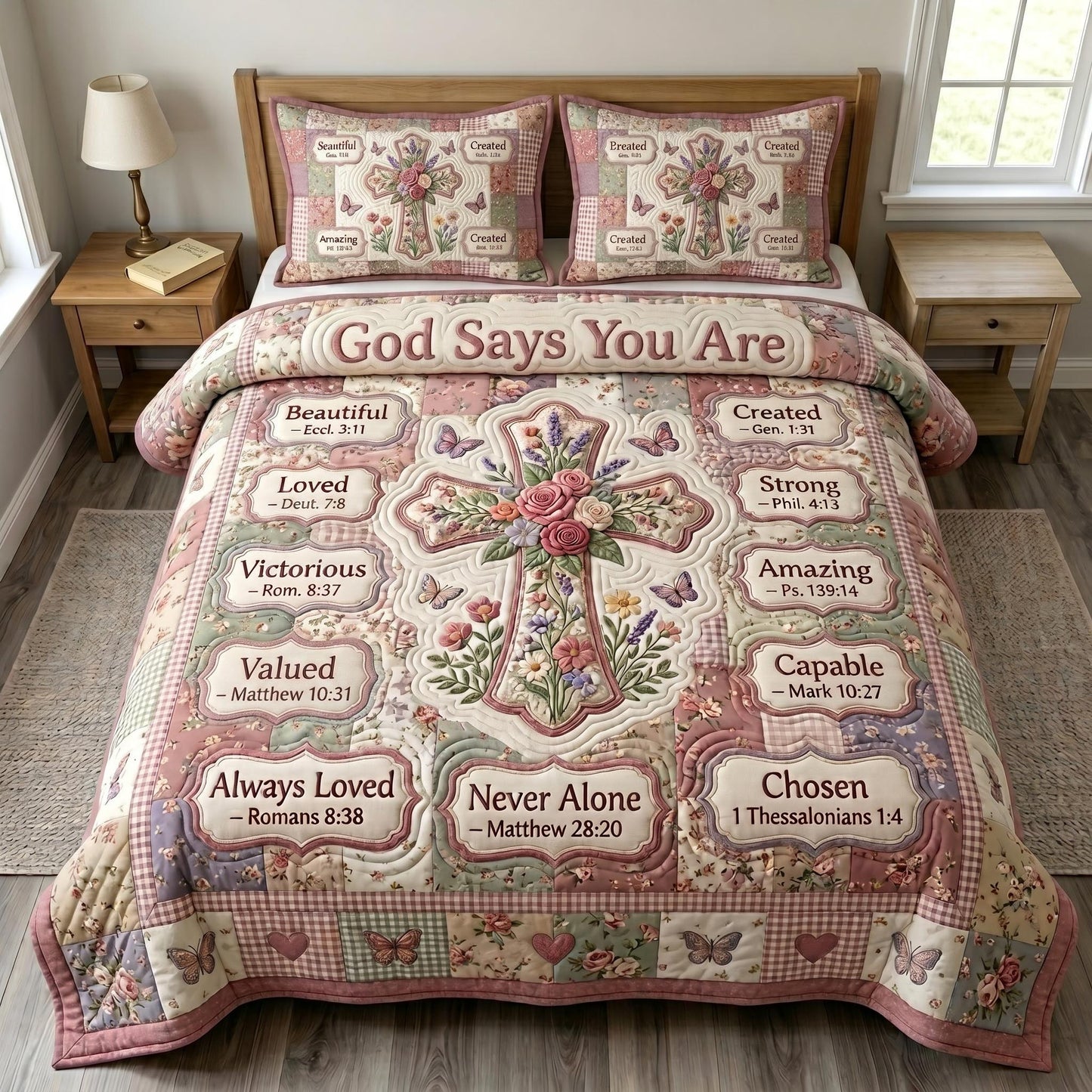 Christian Faith 3-Piece Quilted Bedding Set GFTONMU884
