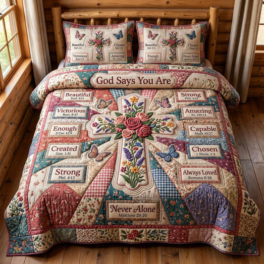 Christian Faith 3-Piece Quilted Bedding Set GFTONMU886