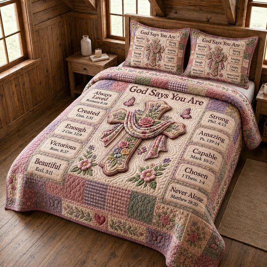Christian Faith 3-Piece Quilted Bedding Set GFTONMU887