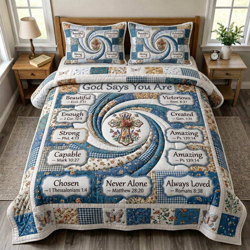 Christian Faith 3-Piece Quilted Bedding Set GFTONMU888