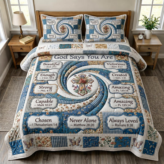 Christian Faith 3-Piece Quilted Bedding Set GFTONMU888
