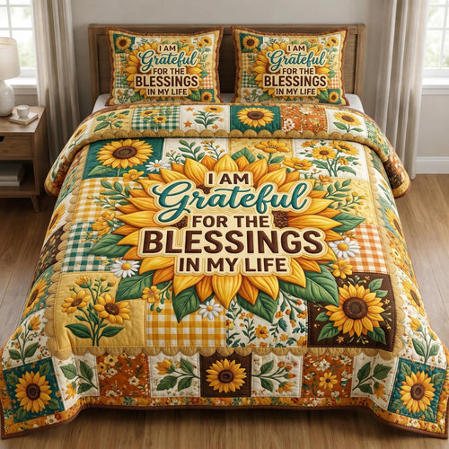Floral Bible 3-Piece Quilted Bedding Set GFTONMU920
