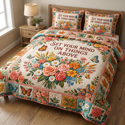 Floral Bible 3-Piece Quilted Bedding Set GFTONMU922