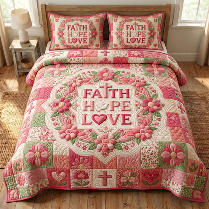 Christian Faith 3-Piece Quilted Bedding Set GFTONMU968