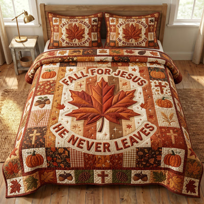 Fall For Jesus 3-Piece Quilted Bedding Set GFTONMU974