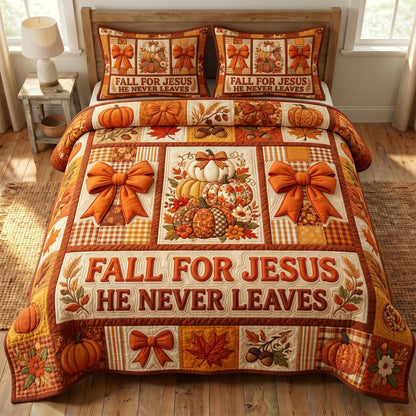 Fall For Jesus 3-Piece Quilted Bedding Set GFTONMU980