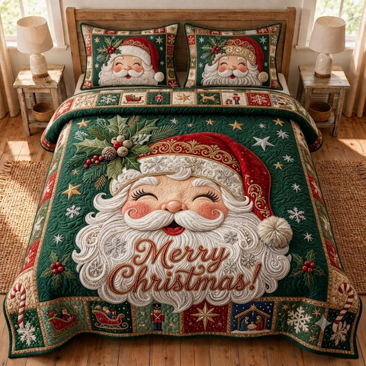 Santa Wishes 3-Piece Quilted Bedding Set GFTONPT087