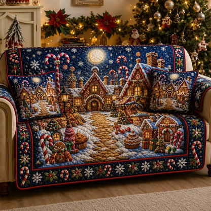 Winter Village Quilted Sofa Cover GFTONPT092