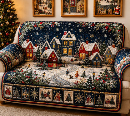 Holiday Village Quilted Sofa Cover GFTONPT095